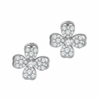 أقراط أنانيا أليسا من الذهب الأبيض عيار 18 قيراط والألماس