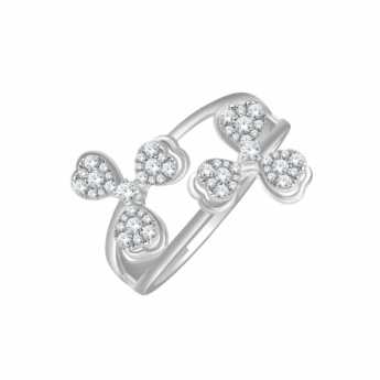 خاتم أنانيا أليسا من الذهب الأبيض عيار 18 قيراط والألماس