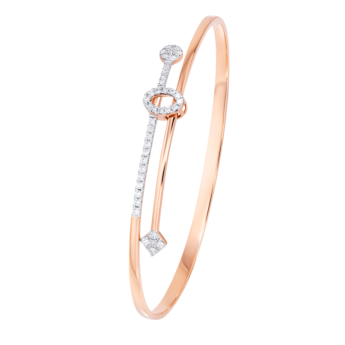 Ananya 18k Rose Gold Diamond Oval Bangle  