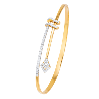Ananya 18k Yellow Gold Diamond Oval Bangle 