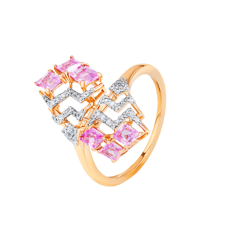 Ananya 18k Rose Gold Diamond and Pink Tourmaline Ring 