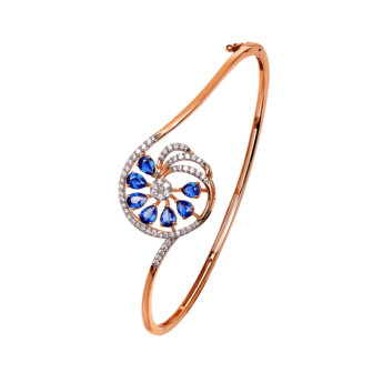 Ananya Diamond & Blue Sapphire Bangle in 18K Gold