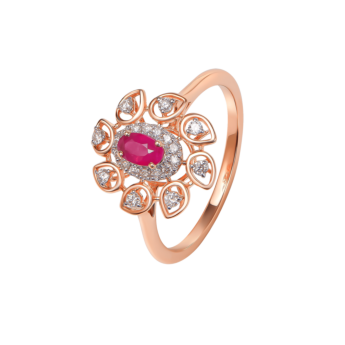 Ananya Diamond & Ruby Ring in 18K Gold