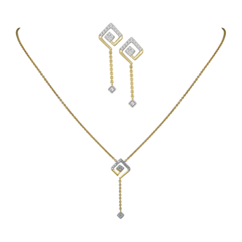 Ananya 18K Gold Diamond Necklace & Earrings Set