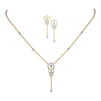 Ananya 18K Gold Diamond Necklace & Earrings Set