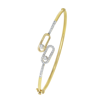 Ananya 18K Gold Diamond Oval Bangle