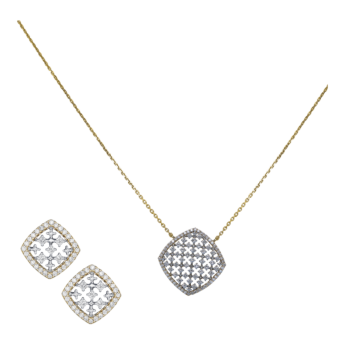Ananya 18K Gold Diamond Pendant & Earrings Set