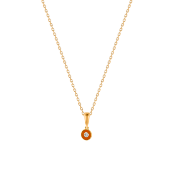 مجوهرات الأطفال من آرا  قلادة مرصعة بالألماس مع مينا باللون الأحمر