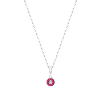 Children's Jewellery Ara Diamond Necklace With Magenta Enamel