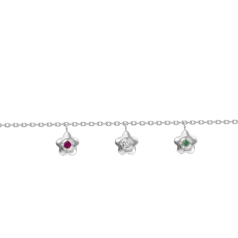 Children's Jewellery Ara Diamond and  Precious Stones Strawberry Flower Bracelet White Gold
