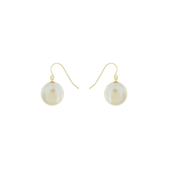 Kiku Basic 18K Yellow Gold Pearl Earrings