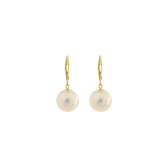 Kiku Basic 18K Yellow Gold Pearl Earrings
