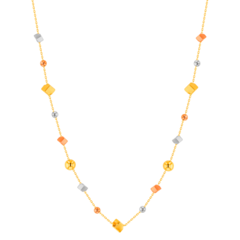 Cubes Floating Beads in 18K Yellow & White Gold 