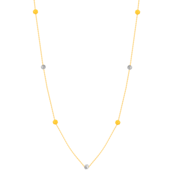 Cubes Tin Cup Necklace 18K Yellow & White Gold 