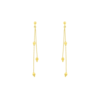 أقراط بريزما رومبو من الذهب الأصفر عيار 18 قيراط