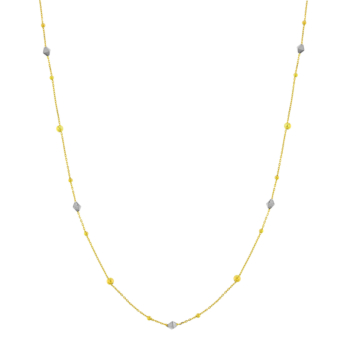 قلادة بريزما رومبو من الذهب الأصفر والأبيض عيار 18 قيراط