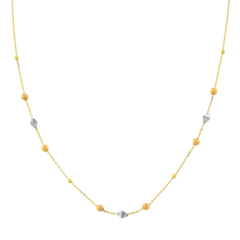 قلادة بريزما رومبو من الذهب ثلاثي الألوان عيار 18 قيراط