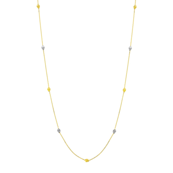 قلادة بريزما رومبو من الذهب الأصفر والأبيض عيار 18 قيراط