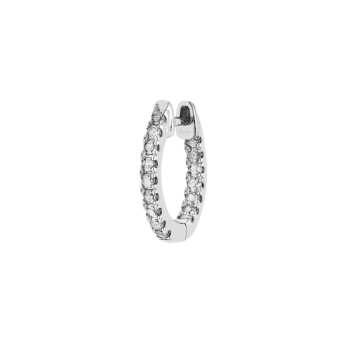 Djula Graphique Diamond 1cm Hoop Earrings in 18K Gold
