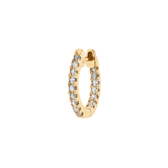 Djula Graphique Diamond 1cm Hoop Earrings in 18K Gold