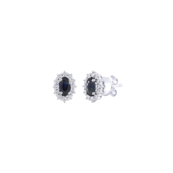 Diana 18K White Gold Diamond and Ruby Earrings