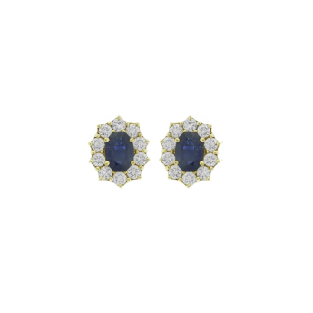 Diana 18K White Gold Diamond and Sapphire Earrings