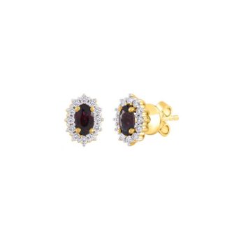 Diana 18K Yellow Gold Diamond and Sapphire Earrings