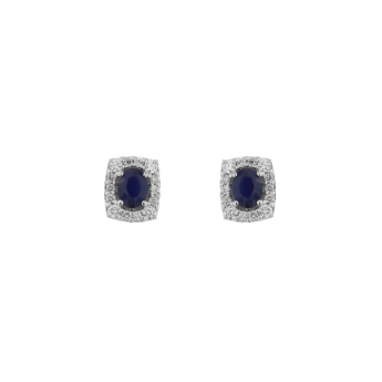 Diana Glam 18K White Gold Diamond & Sapphire Earrings