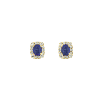 Diana Glam 18K Yellow Gold Diamond & Sapphire Earrings