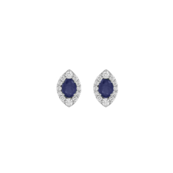 Diana Glam 18K White Gold Diamond & Sapphire Earrings