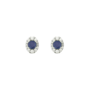 Diana Glam 18K White Gold Diamond & Sapphire Earrings