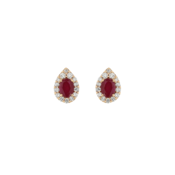 Diana Glam 18K Rose Gold Diamond & Ruby Earrings