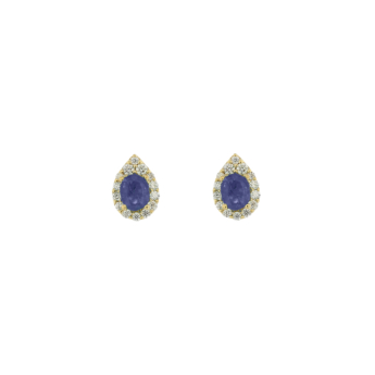 Diana Glam 18K Yellow Gold Diamond & Sapphire Earrings