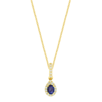 Diana Glam 18K Yellow Gold Diamond & Sapphire Pendant