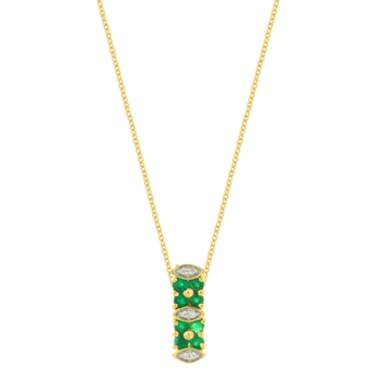 Diana Glam 18K Yellow Gold Diamond & Emerald Pendant