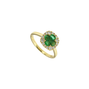 Diana Lush 18K Yellow Gold Diamond & Emerald Ring