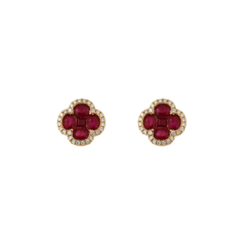 Diana Lush 18K Rose Gold Diamond & Ruby Earrings