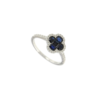 Diana Lush 18K White Gold Diamond & Sapphire Ring