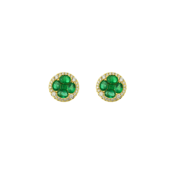Diana Lush 18K Yellow Gold Diamond & Emerald Earrings