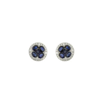 Diana Lush 18K White Gold Diamond & Sapphire Earrings