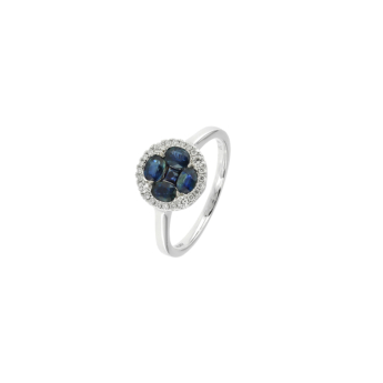 Diana Lush 18K White Gold Diamond & Sapphire Ring