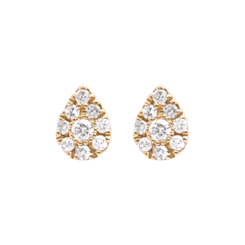 Djula Diamond Pear Stud Earrings in 18K Yellow Gold