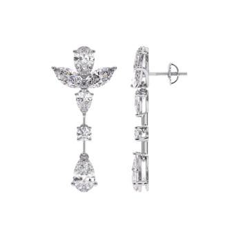 Gaia Luxe 4 Carat Lab Grown Diamond Earrings in 18k White Gold