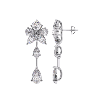 Gaia Luxe 4 Carat Lab Grown Diamond Earrings in 18k White Gold