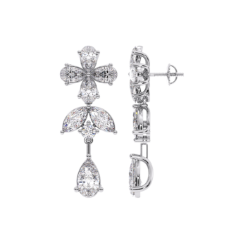 Gaia Luxe 4 Carat Lab Grown Diamond Earrings in 18k White Gold