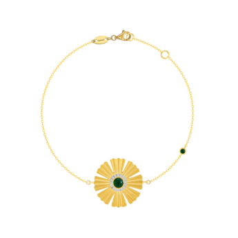 سوار فرفشة سانكيس غاردن من الذهب الأصفر عيار 18 قيراط والأونيكس الأخضر والألماس