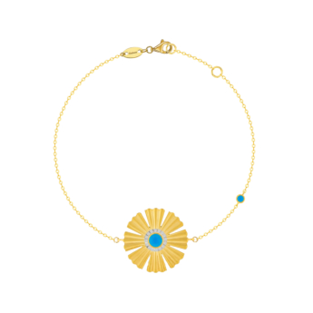Farfasha Sunkiss Garden 18k Yellow Gold Turquoise and Diamond Bracelet