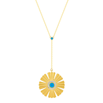 Farfasha Sunkiss Garden 18k Yellow Gold Turquoise and Diamond Necklace