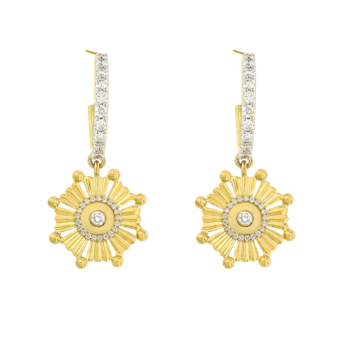 Farfasha Sunkiss Beads 18k Gold Diamond Earrings