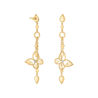 Farfasha  Frou Frou Diamond Butterfly Long Drop Earrings  